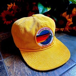 Aviator Nation Aspen Cap in Gold/Yellow Corduroy